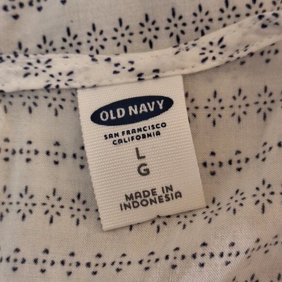 Old Navy Sleeveless Top Women's Large Lightweight Flowy Keyhole Geometric Layer - Picture 2 of 8